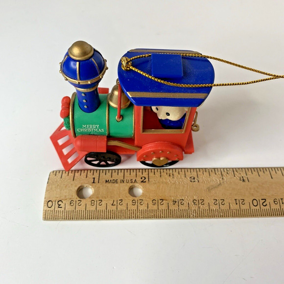 Rennoc Mouse In Train Christmas Ornament Tree 1991 Vintage Engineer Conductor - Picture 7 of 7